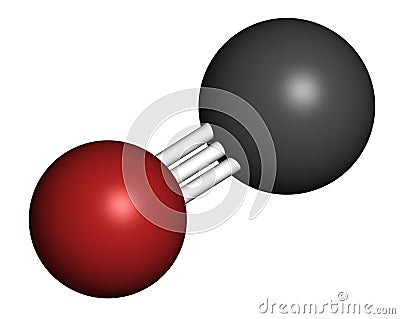 Carbon monoxide (CO) toxic gas molecule. Carbon monoxide poisoning frequently occurs due to malfunctioning fuel-burning home Stock Photo