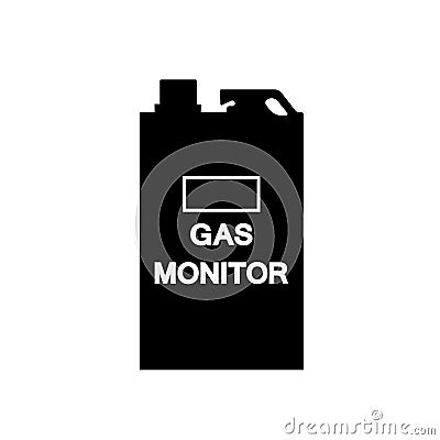 Carbon Monoxide Gas Monitor Black Icon, Vector Illustration, Isolate On White Background Label. EPS10 Vector Illustration