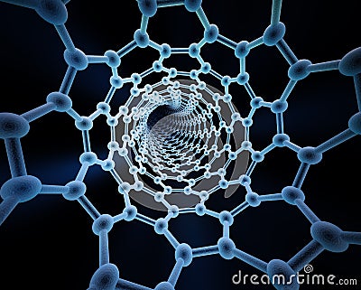 Carbon nanotube structure Cartoon Illustration