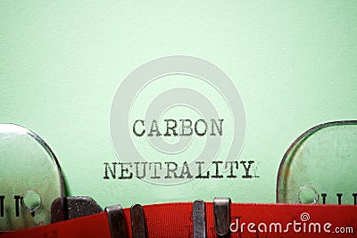 Carbon neutrality text Stock Photo