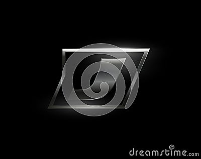 Carbon speed Letter J logo, dark matte metal carbon texture. Drive dynamic steel letter, turbo bold italic chrome Vector Illustration