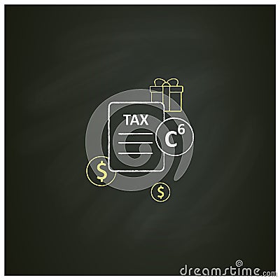 Carbon tax chalk icon Vector Illustration