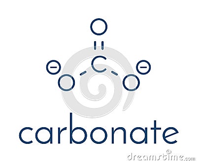 Carbonate anion, chemical structure. Skeletal formula. Vector Illustration