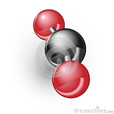Carbon Dioxide molecular structure and form Vector Illustration