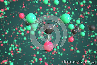 Carbonyl fluoride molecule. Conceptual molecular model. Chemical 3d rendering Stock Photo