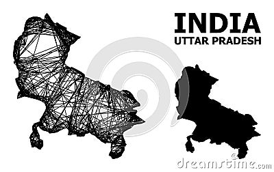 Carcass Map of Uttar Pradesh State Stock Photo