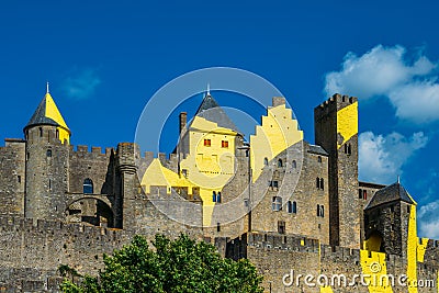 Carcassonne, a hilltop town in southern France, is an UNESCO World Heritage Site famous for its medieval citadel Editorial Stock Photo