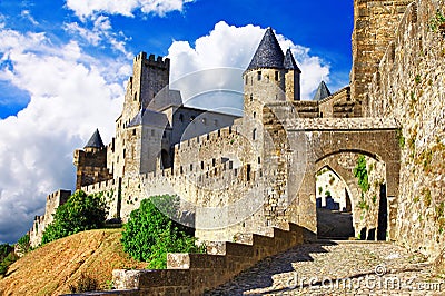 Carcassonne, most biggest forteress Stock Photo