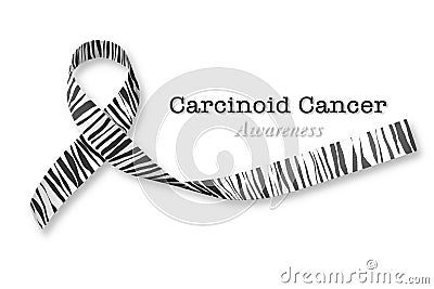 Carcinoid Cancer Awareness ribbon zebra stripe print pattern isolated on white background and clipping path Stock Photo