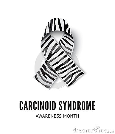 Carcinoid syndrome awareness ribbon vector illustration isolated on white background Vector Illustration