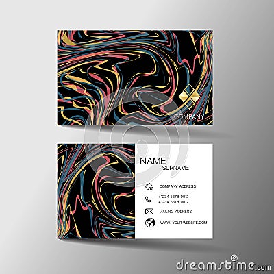 Modern business card template design. With inspiration from abstract line. Contact card for company. Vector Illustration