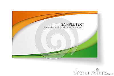 Card with abstract smooth wavy lines Orange and green stripes A bright creative element for the design of templates postcards Vector Illustration