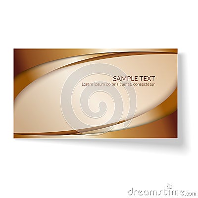 Card abstract wavy lines Golden curved lines on a light background Creative element for the design of templates banner poster Vector Illustration