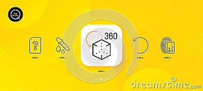 Card, Augmented reality and Recovery data minimal line icons. For web application, printing. Vector Vector Illustration