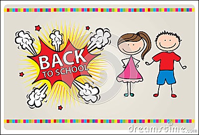 Card back to school Vector Illustration