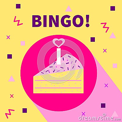 Card bingo. Vector flat icon Vector Illustration