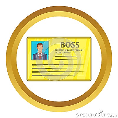 Card of boss icon Stock Photo