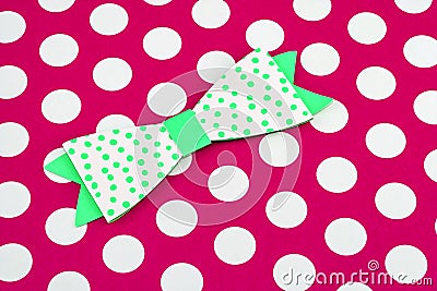 Card bow on paper Stock Photo