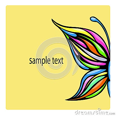 Card with butterfly Vector Illustration