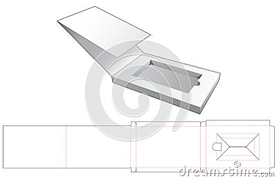 Card carrier box die cut template Vector Illustration