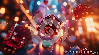 Picture an enchanting scene of a card-casino-floating, featuring a perfect blend of lighting and super realistic details against a Stock Photo