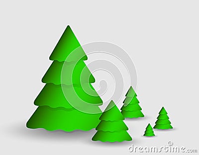 Card with christmas tree Vector Illustration