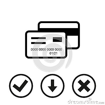 Card credit icon stock vector illustration flat design Vector Illustration