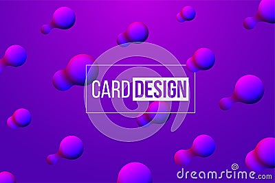 Card design template. Vector abstract metaball shapes on violet background. Vector Illustration