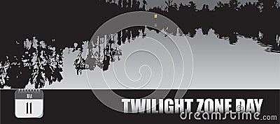 Card Twilight Zone Day Vector Illustration