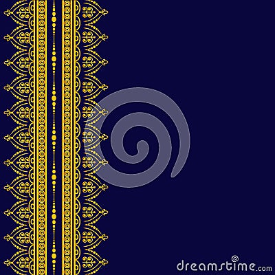 Card with golden laces on the dark background Vector Illustration