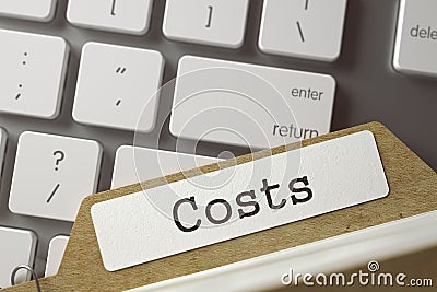 Card Index Costs. 3D. Stock Photo
