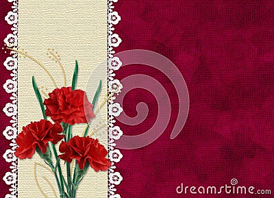 Card for invitation or congratulation with flower Stock Photo