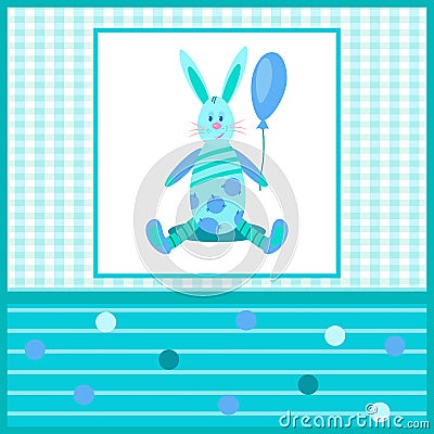 Card for kids with a Bunny-01 Stock Photo
