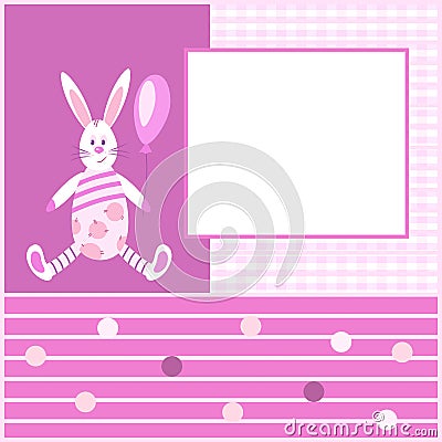 Card for kids with a Bunny4-01 Stock Photo