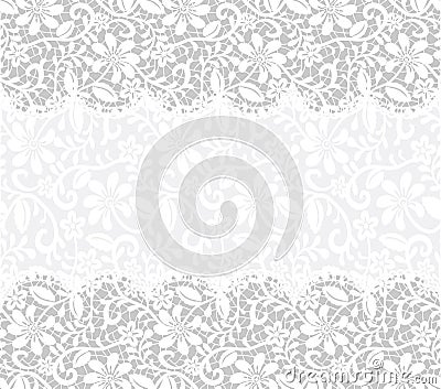 Card with lace fabric background Vector Illustration