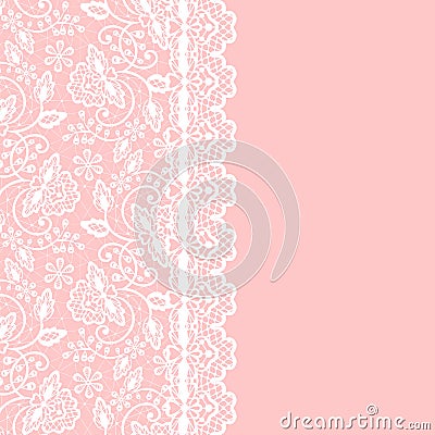 Card with lace Vector Illustration