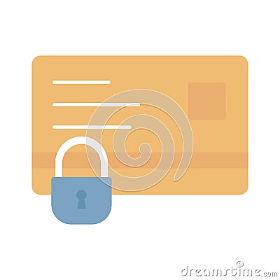 Card lock Flat Vector icon which can easily modify or edit Vector Illustration