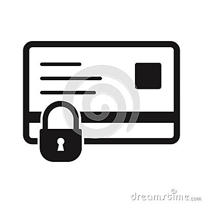 Card lock Glyph with background Vector icon which can easily modify or edit Vector Illustration