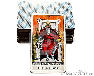 The Emperor Tarot Card Power Leader Ruler King Boss Stock Photo