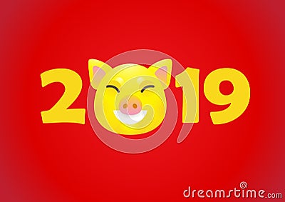 Card for New Year`s greeting in Ð¡hinese style Vector Illustration