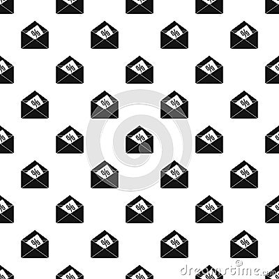 Card with percent sign in the envelope pattern Vector Illustration