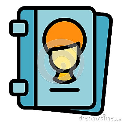 Card profile interface icon color outline vector Stock Photo