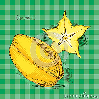 Ripe Yellow Carambola Stock Photo