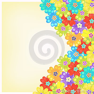 Card of spring primula flowers. vector illustration Vector Illustration