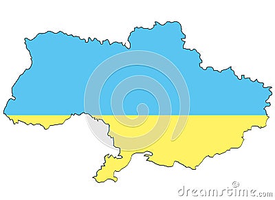 Card state Ukraine on white background is insulated Vector Illustration