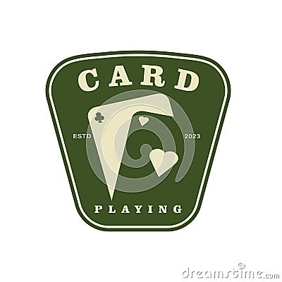 Card sticker design template. Simple Minimalist Vintage Poker Playing Card Casino Sport Club Logo Design Vector illustration Vector Illustration