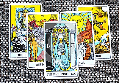 The High Priestess Tarot Card Subconscious, Higher-Self Stock Photo