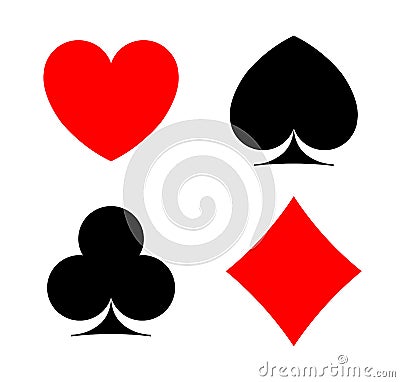 Card symbols. Pocker ace sign. Casino four silhouette. Vector illustration Vector Illustration