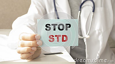 Card with text STOP STD medical concept Stock Photo