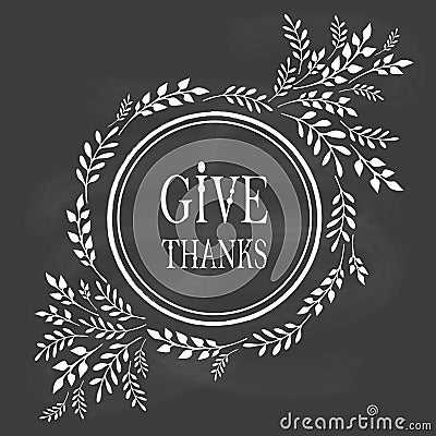 Card for Thanksgiving Day on the blackboard Vector Illustration